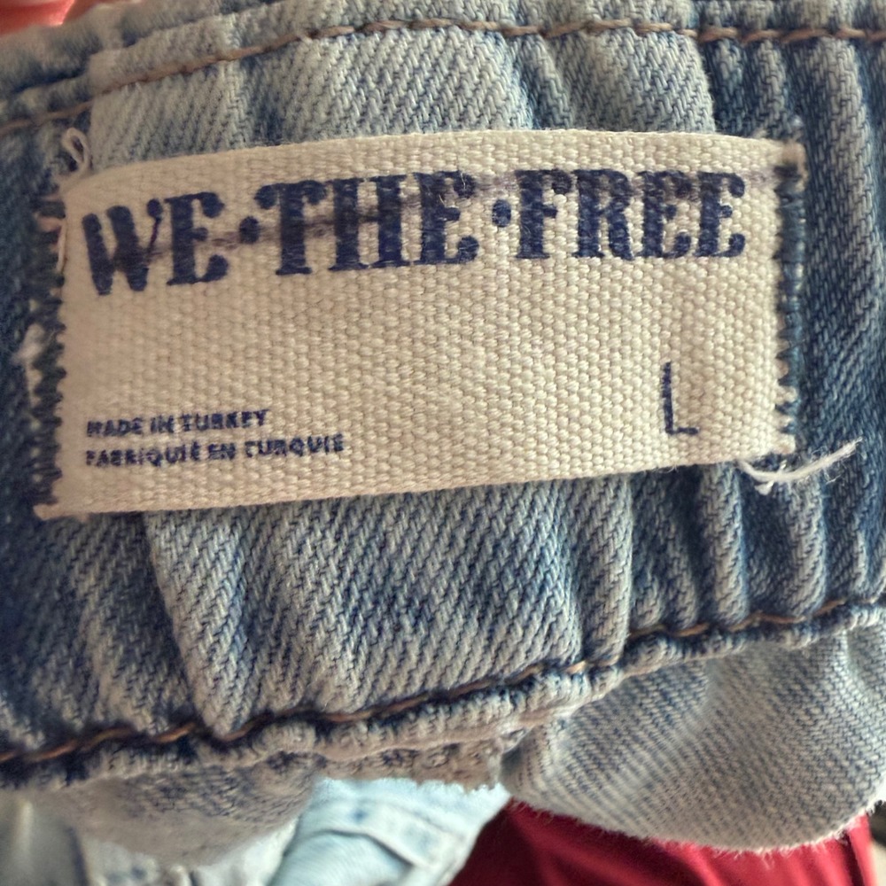 We The Free Forget Me Knot Pull On Wide Leg Jeans Light Wash Blue OB1910731 L - Picture 5 of 8